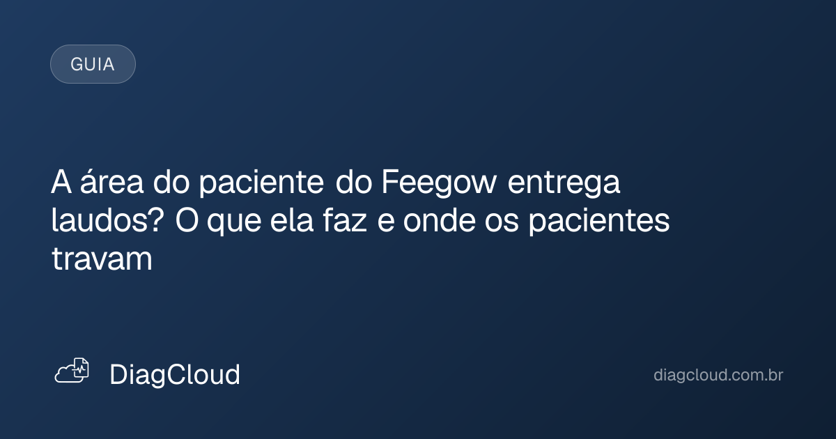 Capa do artigo: A área do paciente do Feegow entrega laudos? O que ela faz e onde os pacientes travam
