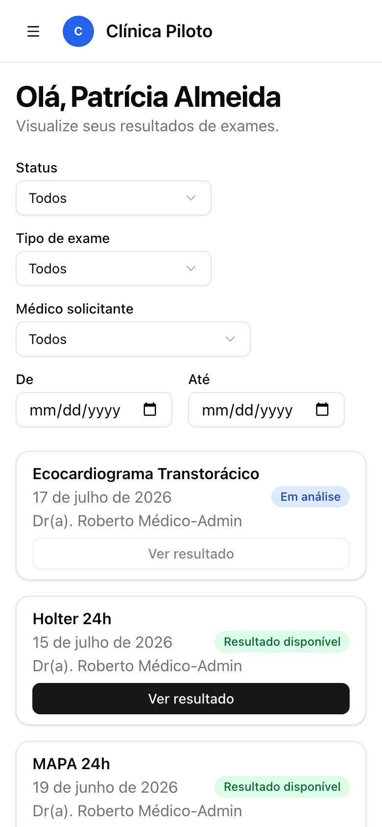 Passo 3: Pacientes e médicos acessam online